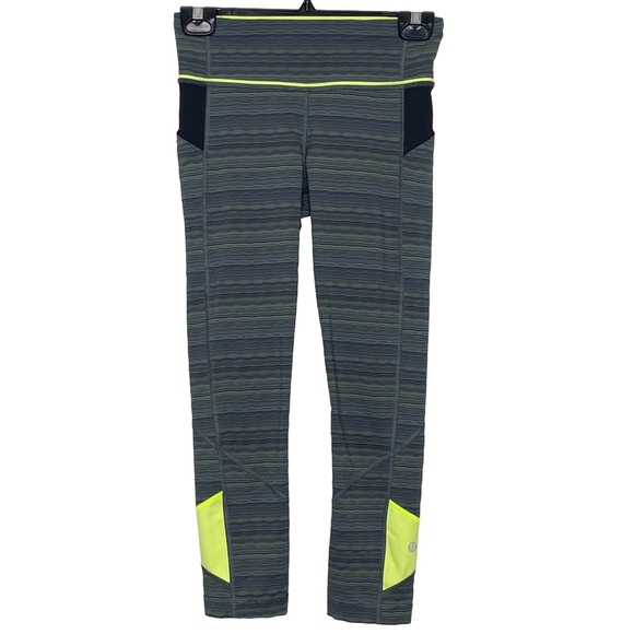 Lululemon Pace Rival Crop 22” Space Dye Twist Dark Slate Fatigue Green 4 - Picture 6 of 10